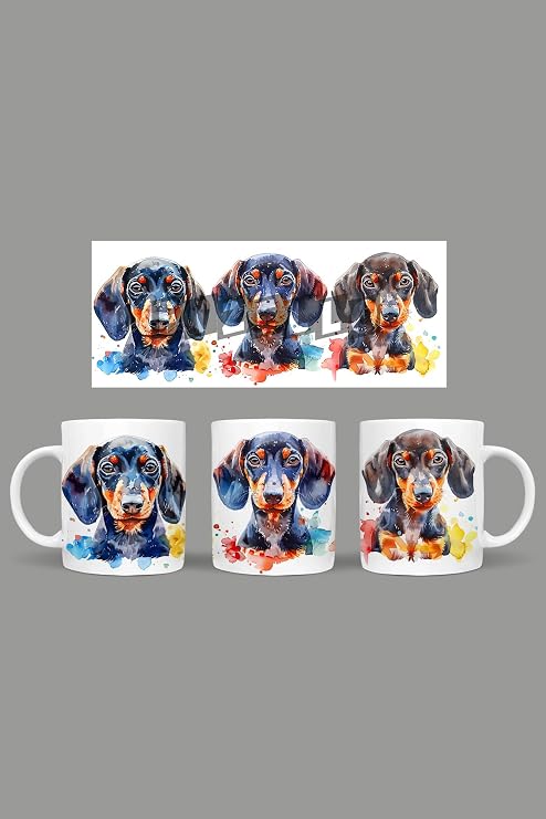 Dachshund Kupa, 330 ml, Beyaz, Seramik