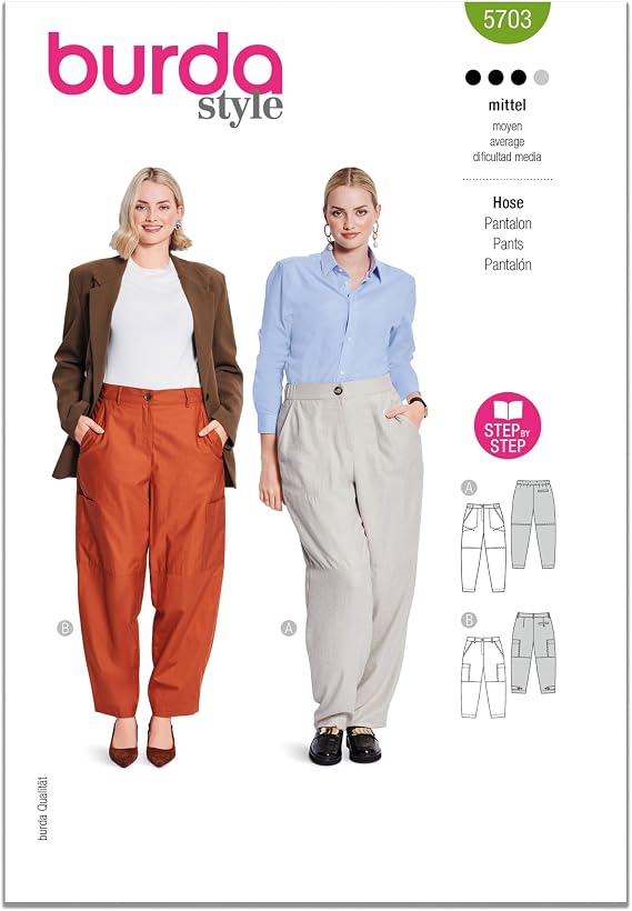 Burda Sewing Pattern X05703BURDA Burda Style Pattern 5703 Misses' Trousers 20-34 (46-60)