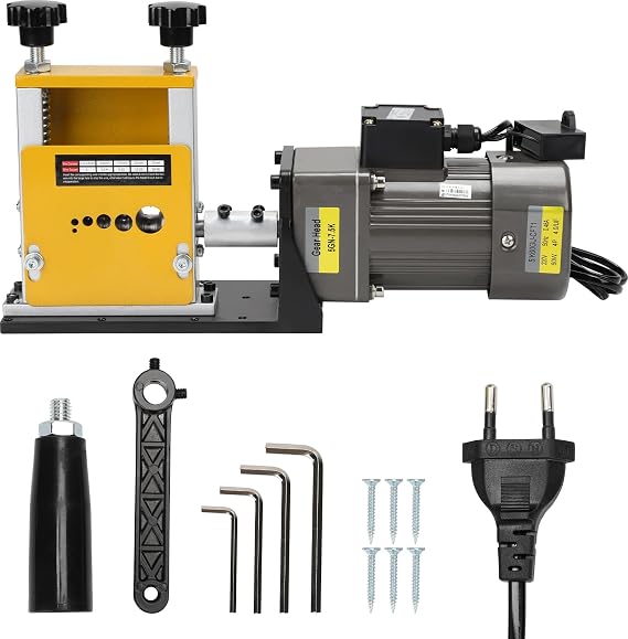 Abisoliermaschine Kabelschälmaschine für 1-17 mm Kabel Abisoliermaschine Manuelle Elektrisch Kabel Abisolierer Maschine 5 Drähte Gleichzeitig Abisolieren mit Klingen (Gelb C 6 Kanälen)