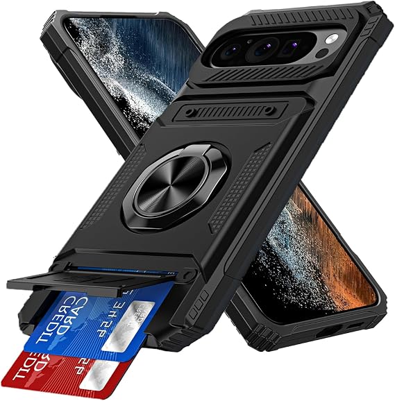 Google Pixel 9 Pro XL ケース ウォレット カードホルダー付き ブラック LM