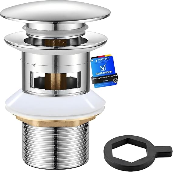 Ibergrif Pop Up Sink Stopper Chrome Brass 41-50mm