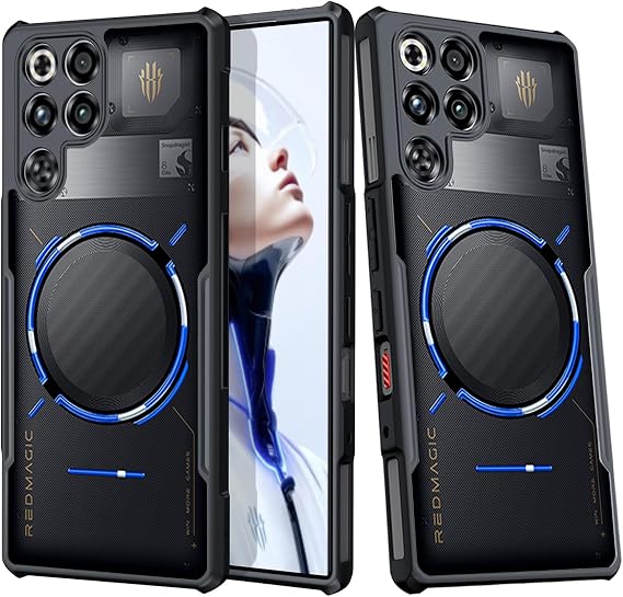 Red Magic 11S Pro/11S Pro+/11 Pro/11 Pro+ Case, Ultra Thin Lightweight Cover Soft TPU Bumper + Acrylic Military Grade Airbag Shockproof Drop Protection, Black