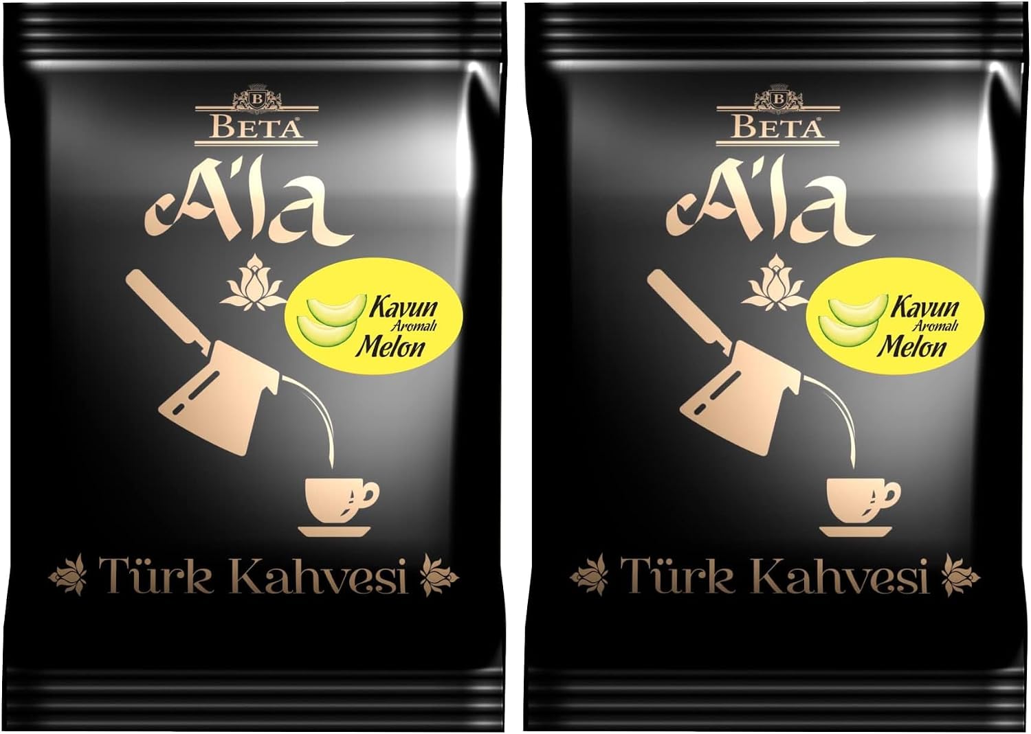 Beta ALa Kavun Aromalı Türk Kahvesi Metalize Poşet 100 Gr 2 paketi