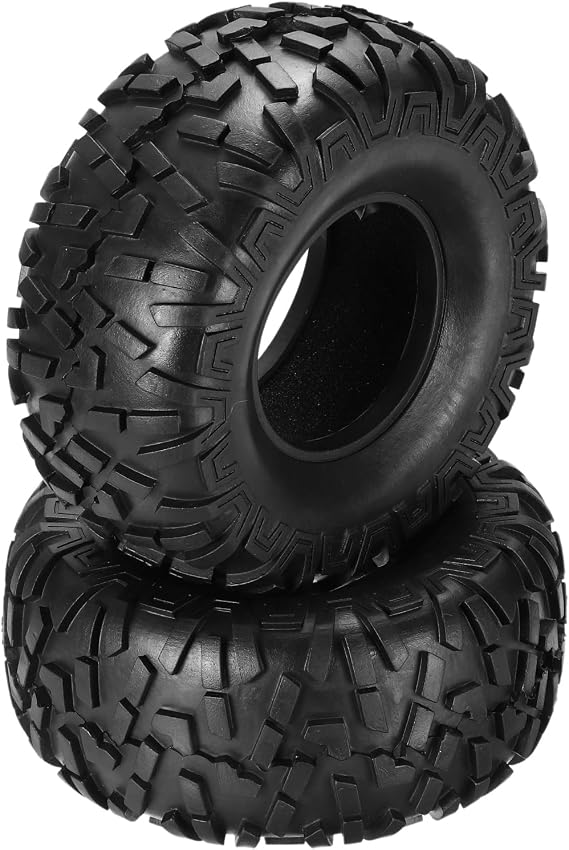 sourcing map 2Pcs Simulation Soft Rubber Wheel Tires RC On-Road Car Tyres 2.2" Crawler Tires B2-Type with Sponge Inside for RC Off-Road Cars SCX10 TRX4, 128mm x 56mm