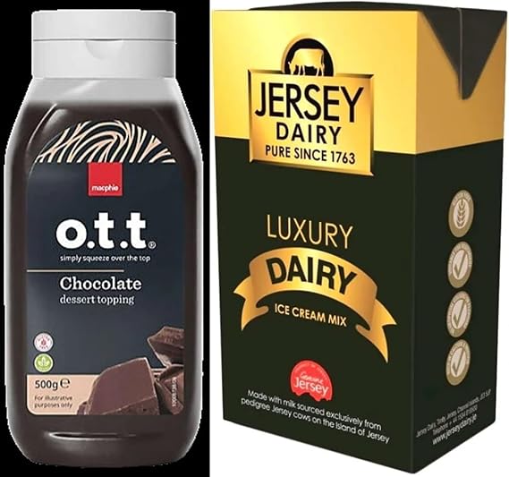 Jersey Ice Cream Mix & Chocolate Dessert Topping Sauce | Perfect for Ninja Creami | Great Value