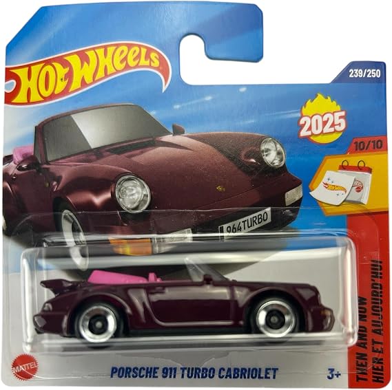 Hot Wheels Porsche 911 Turbo Cabriolet, 2025 Koleksiyonu, 239/250, Tekli Araba, HYW37
