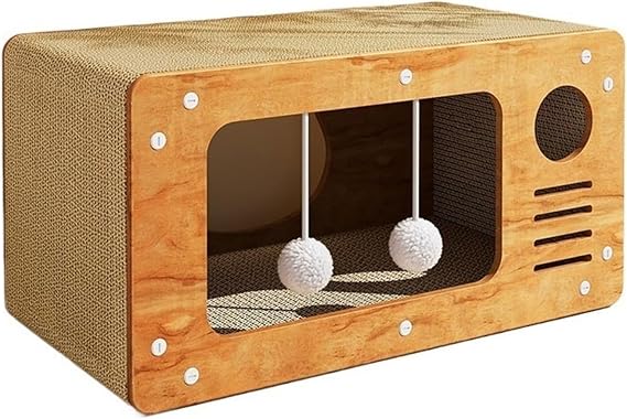 cat scratcher Cat Sofa Litter Vertical Wear-resistant Cat Scratching Board Cat House Corrugated Cat Scratching Board with Hairball Toys cat scratching pad ﻿(Large)