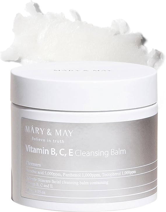 Mary&May Vitamin B, C, E Cleansing Balm - Oil Balm Gentle Makeup Remover and Skin Purifier for Glowing, Clear Skin - Hypoallergenic and Cruelty-Free, EWG ingredients, 120g