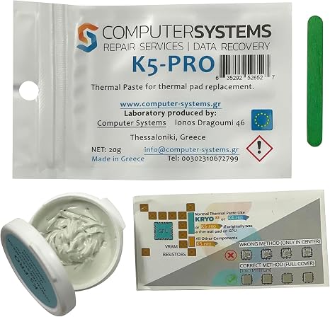 K5 PRO 0.7 oz 20 g Thermal Pad Replacement for viscous thermal paste for iMac, PS3, PS4, XBOX etc