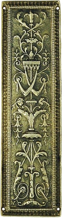 Solid Brass Regency Pattern Finger Plate | Brass Door Accessories | Ornate Home Decor Perfect for Traditional Homes | High Quality Home Accessories | 10inch