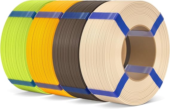 ELEGOO PLA Basic Refill 3D Printer Filament 1.75mm Bundle 4KG, Easy Storage