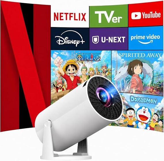 2026 Prime Limited, Can Be Used Without WiFi, Smartphone Compatible, Beginner Projector, Compact, Household Use, 270° Rotation, 35,000 LM, High Brightness, 1080P HD, Electric Trapezoid Correction