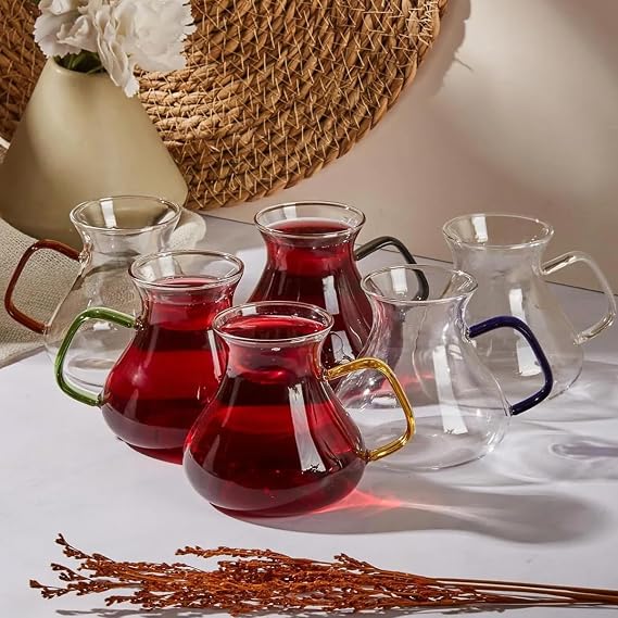 Perotti Ehl-i Keyf Luster Colorful 6-Piece Tea Cup Set 200 ml