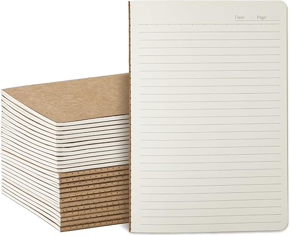 24 Pack A5 Lined Notebooks, 60 Pages Ruled Paper Journals, 21 x 14cm