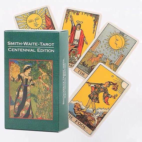 Waite Tarot Cards with Guide Book, 78 Rider Tarot Cards for Fate Divination, English Tarot Deck Suitable for Beginners & Experienced Players, Party Games, Mysterious Gift for Friend