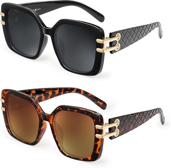 JM Vintage Oversized Square Polarized Sunglasses for Women
