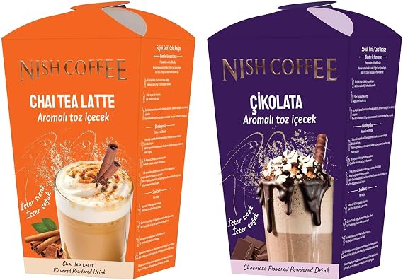 Nish Kahve Chai Tea Latte, Çikolata Aromalı Toz İçecek 2'li Set (2x250 Gr)