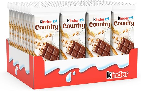 Kinder Country Tahıllı ve Sütlü Dolgulu Sütlü Çikolata 23.5 Gram x 40 Adet
