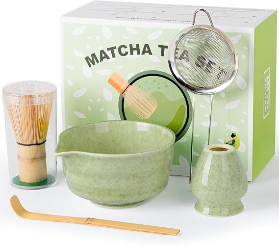 Dayacoco Matcha Set Ceramic Bowl with Spout 5 pcs