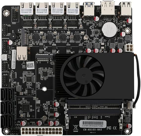 N6005 Industria NAS Motherboards 4 Cores 4 Threads Low Power Processor 4x2.5G i226 Network 2 M.2 Slot 6xSATA DP HDMI Mini ITX 17x17CM Soft Routing Board