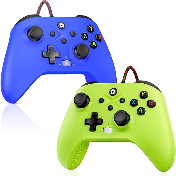 Dinosoo 2 Pack Wird Controller for PC/XBOX-One/X/S [Need Windows Upgrade Built Adaptive Gaming Turbo/Vibration/Gyro/Wake-up function 3.5 mm Audio