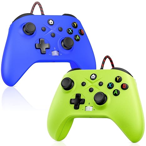 Bonacell 2 Stück Wired Controller [Need to Upgrade für Xbox one s/x Pc mit Programmierung/Vibration/35 mm Audio/Turbo/6-Achsen-Gyroskop kompatibel mit Xbox Series One S/X/Android/ios