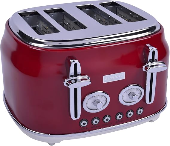 BergHOFF GEM RETRO Kırmızı Dört Dilim Ekmek Kızartma Makinesi