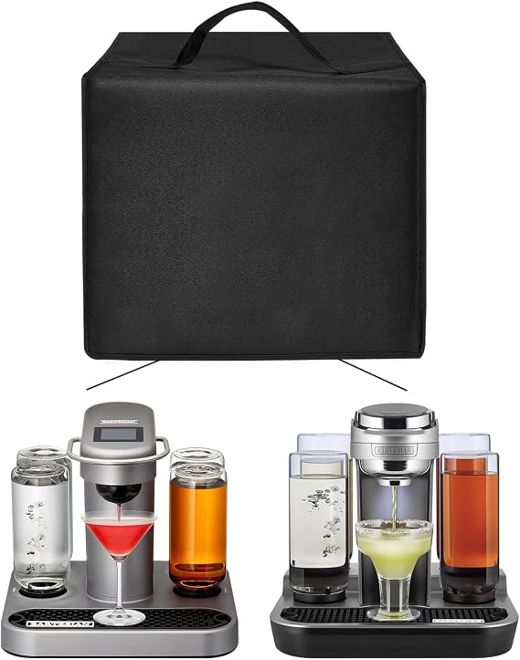 Premixed Cocktail Machine Cover Drink Maker Cover Waterproof Dustproof Nylon Lid Compatible with Bartesian Cocktail Maker 55306 and55300/Bartesian Capsules Machine (Black)