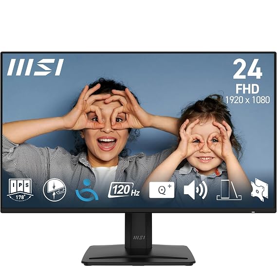 MSI 23.8" PRO MP242A E2, Kurumsal Monitör, FHD, 16:9 Flat, IPS, 120HZ, 1ms, Adaptive-Sync