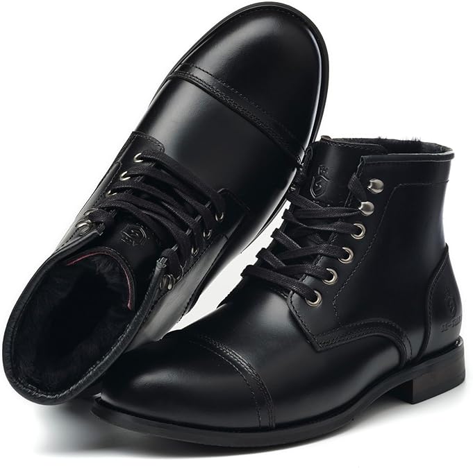 Handmade Soft Toe Men's Classic Boots Waterproof Leather Cowhide Wool Fashion Winter Shoes