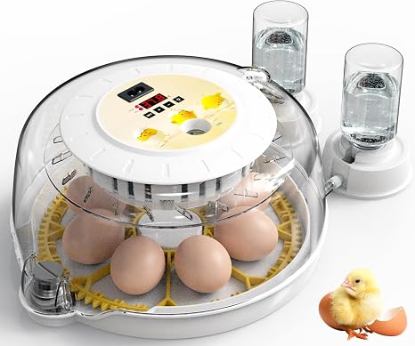 Incubator for Eggs Automatic Turning, Eggs Incubators for Hatching Eggs, Egg Candler, Farm Poultry Automatic Egg Incubator for Hatching Chicken Duck Goose Quail, with Water Bottle