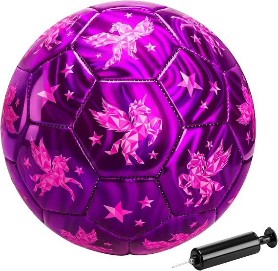 INPODAK Kids Football Small Soccer Ball for Childs 3-12 with Pump Mesh Bag