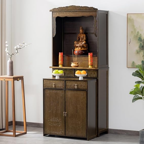 Meditation Altar Table, Versatile Shrine Altar Cabinet