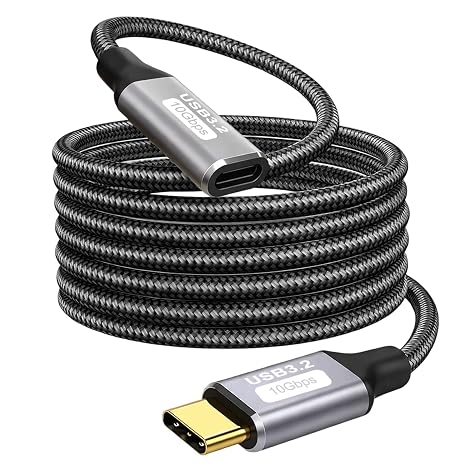 USB C Extension Cable 2M, 100W Fast Charging & 10Gbps Data Transfer