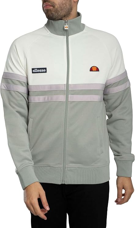 Ellesse Men's Rimini Track Jacket, Sage/Off White