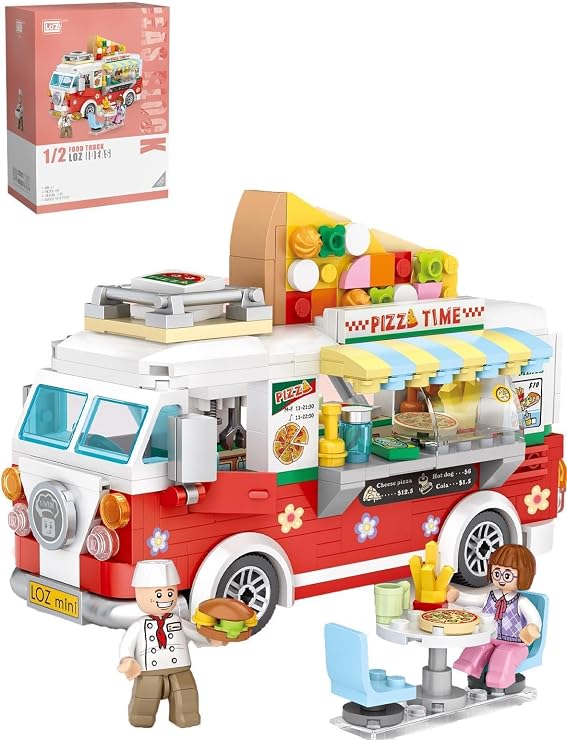 Loz Mini Block Series Food Truck/pizza Truck -LZ1739 (490 Pieces) Toy Making Set
