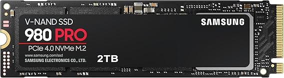 Samsung 980 PRO 2TB Up to 7,000MB/s PCIe 4.0 NVMe M.2 2280 Internal Solid State Drive Gaming/PC Desktop/Heavy Graphics/Heat Control/Max Speed SSD MZ-V8P2T0