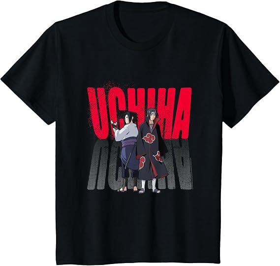 Naruto Shippuden Uchiha Itachi & Sasuke Gradient Logo Anime T-Shirt