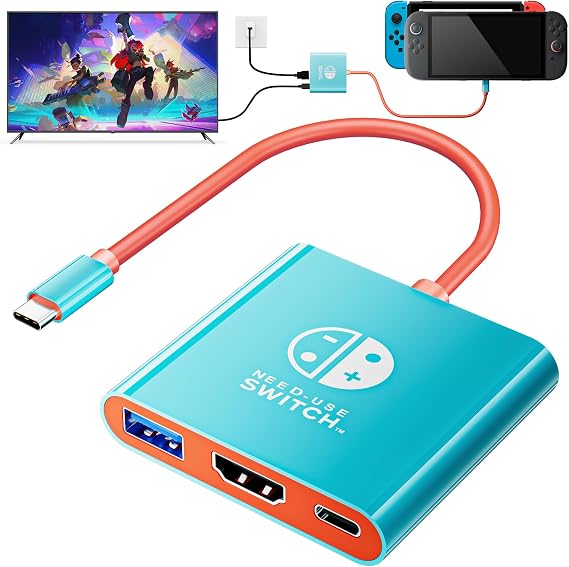 Switch2用TVドック、Switch/Switch OLED/Steamデッキ/MacBook用ドッキングステーション、ポータブルTVアダプター&トラベルドック、Nintend0 Switch 2対応、4K@60Hz HDMI 2.0a HDR、100W PD、USB 3.0に対応。