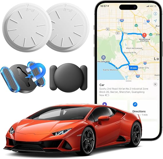 車両用GPSトラッカー 隠れた車用のリアルタイムトラッキングデバイス 月額料金なし 車のトラッカー、Find MyiOSのみ対応 磁気GPSトラッカー 車両用防水トラッカーデバイス