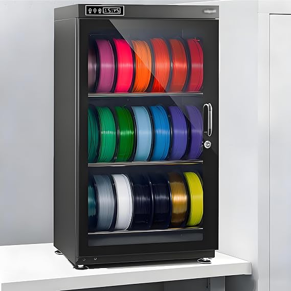 3D Filament Dry Cabinet,Anti-Moisture Storage Box Holding 10-12 Filament Spools,Metal Sealed Drying Structure,Universal Compatibility with Various 3D Printing Consumables ThreeTier