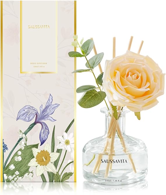 Reed Diffusers Set, 210 ml Vanilla Cream Scented Lasts up to 120 Days