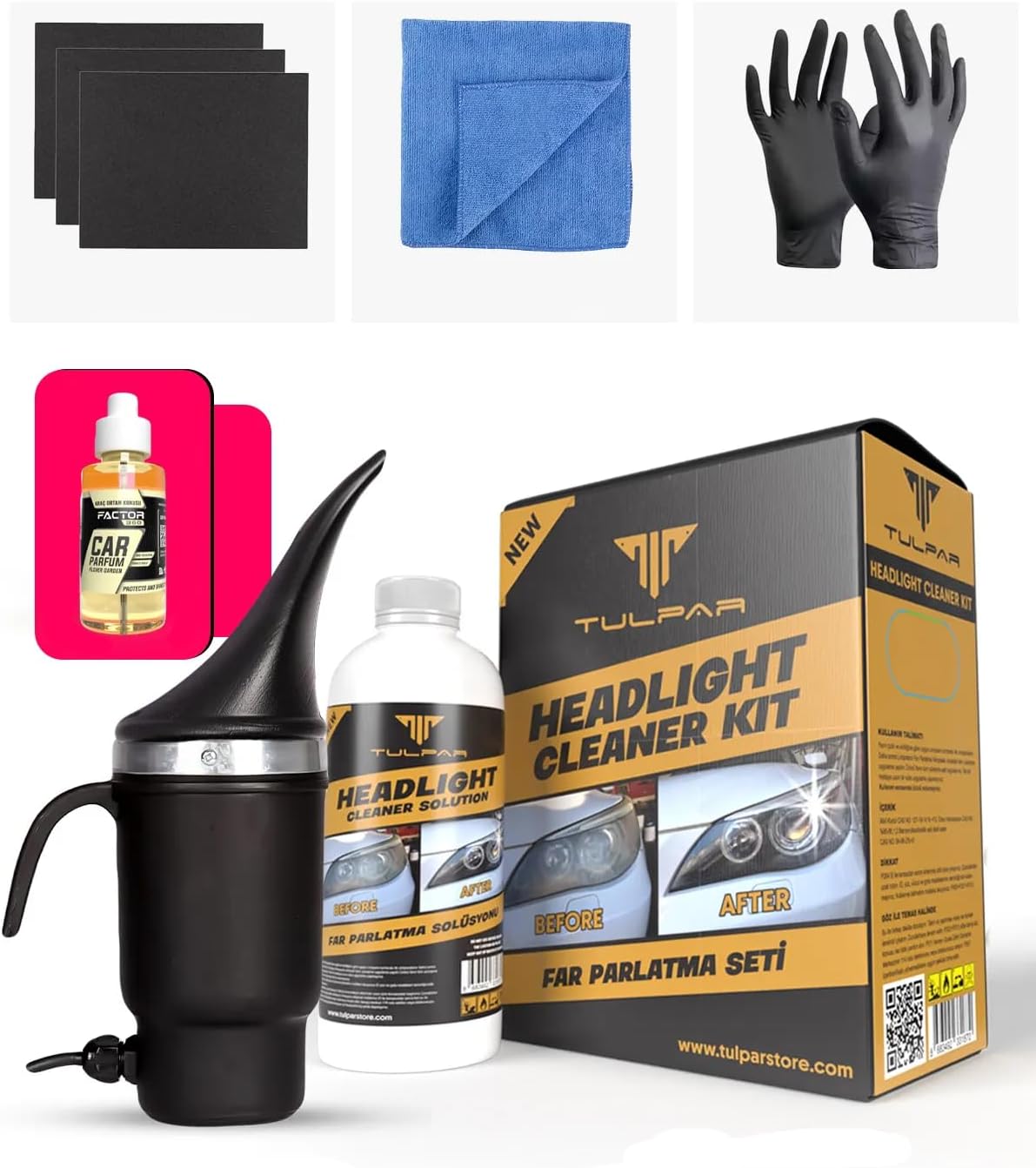 Tulpar Steam Headlight Cleaning Headlight Polishing Advantageous Set Package HEADLIGHT CLEANER KIT