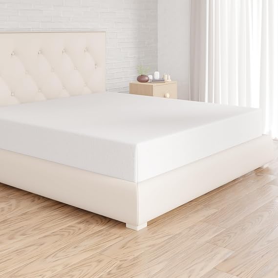 Amazon Basics Fitted Sheet, 180 x 200 cm, 100% Cotton, White