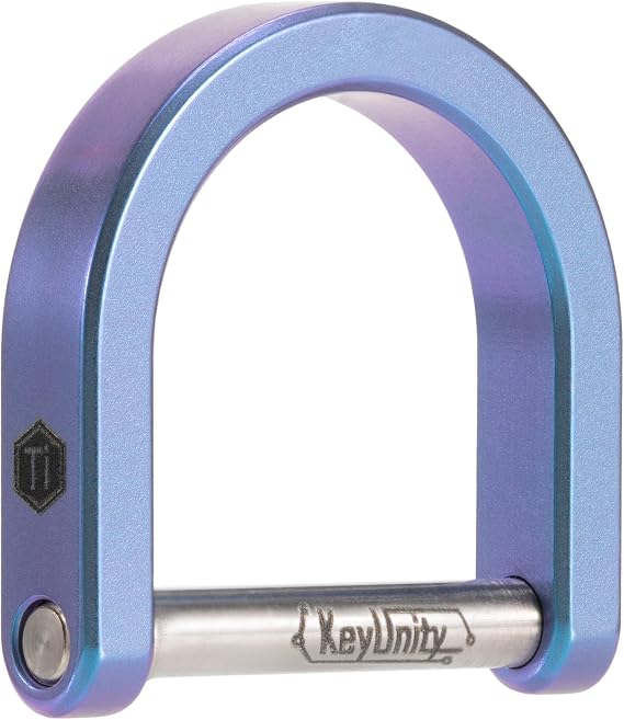 KeyUnity KA17 Titanium D Ring Key Shackle, U Shape Key Ring Horseshoe Clasp for Car Fob, DIY Leather Key Organizer Keychain