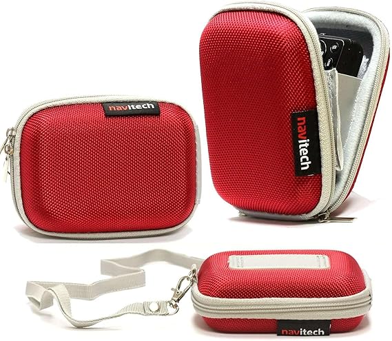 Navitech Red Shockproof Camera Case Compatible with fceoul 4K 64MP Digital Camera