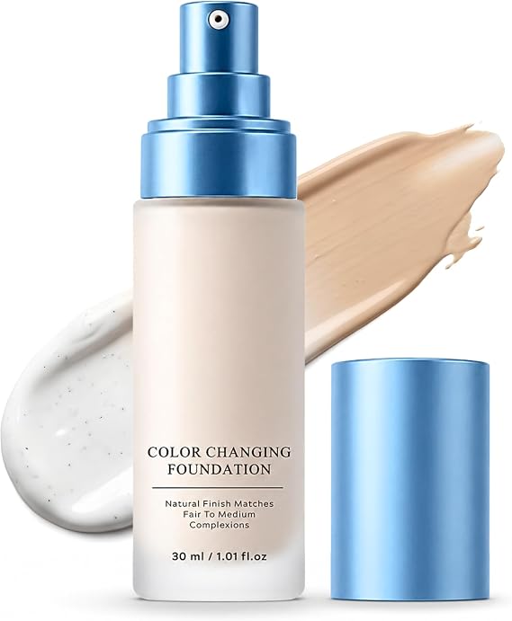 Color Changing Foundation, Face Foundation for Mature Skin, Light-to-Medium