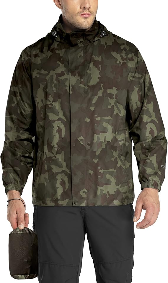 33,000ft Mens Waterproof Jackets Outdoor Windproof Lightweight Rain Jacket