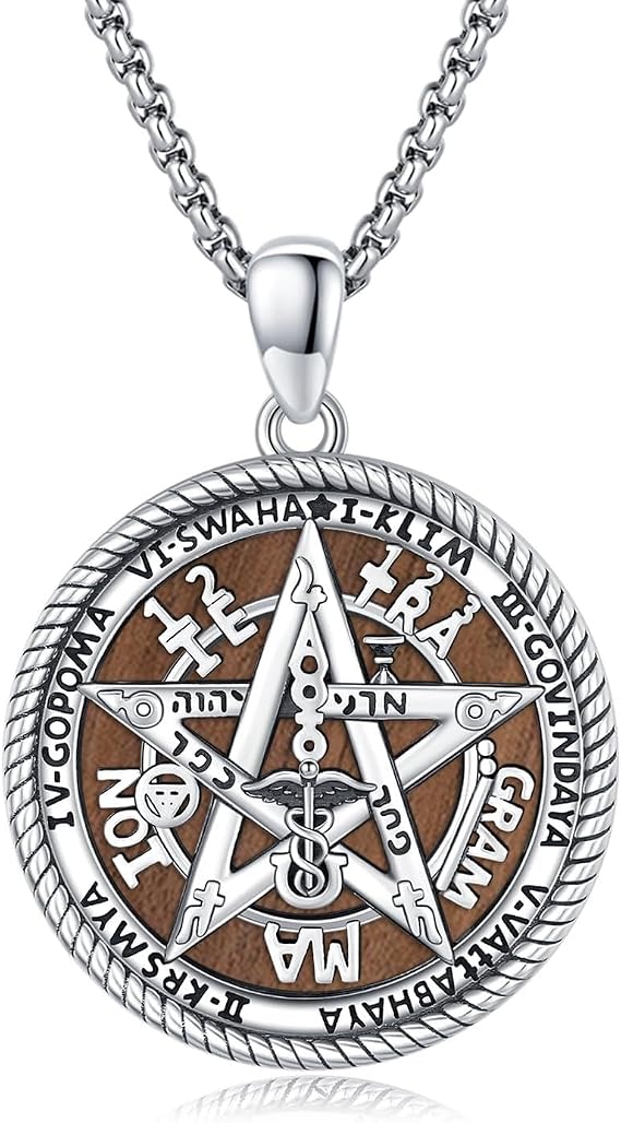 Tetragrammaton De Plata 925スターリングシルバー テトラグラマトンネックレス 魔女の結び目ネックレス ジュエリー レディース メンズ お守り エネルギー ペンダント お守り ジュエリー ギフト