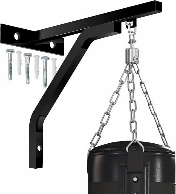 ONEX Punch Bag Wall Bracket Heavy Duty Steel Boxing Bag Hanger Wall Mounted Punching Bag Hook for Kickboxing, MMA Muay Thai & Training 100kg Max Screws Included Indoor & Outdoor
